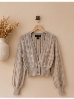 Dynamite Cinched Waist Ribbed Cardigan XS